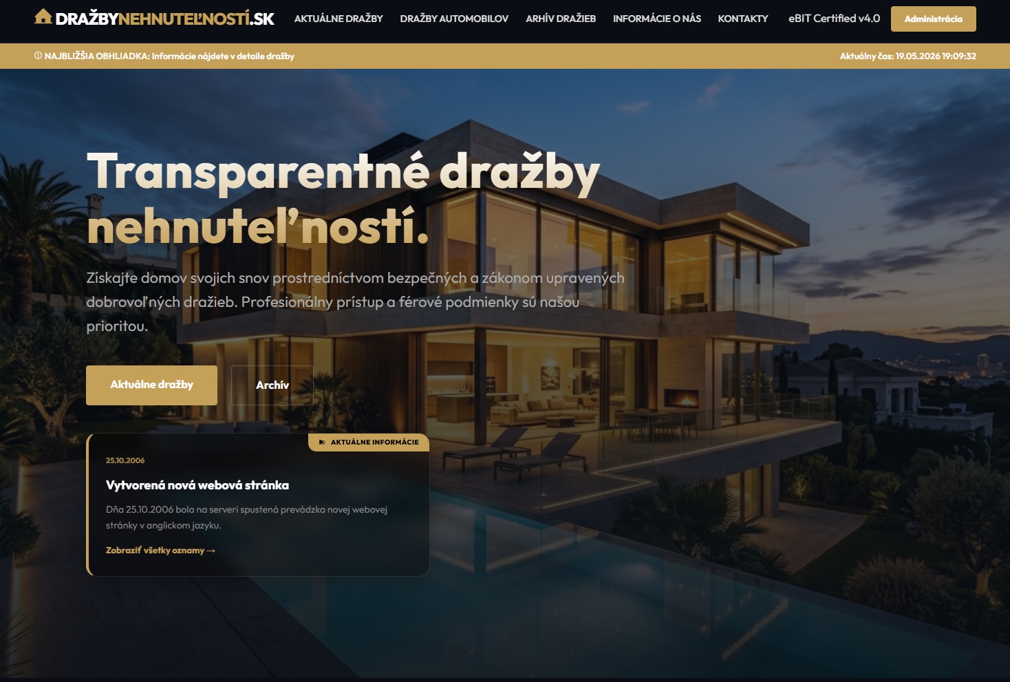 DRAŽBY NEHNUTEĽNOSTÍ